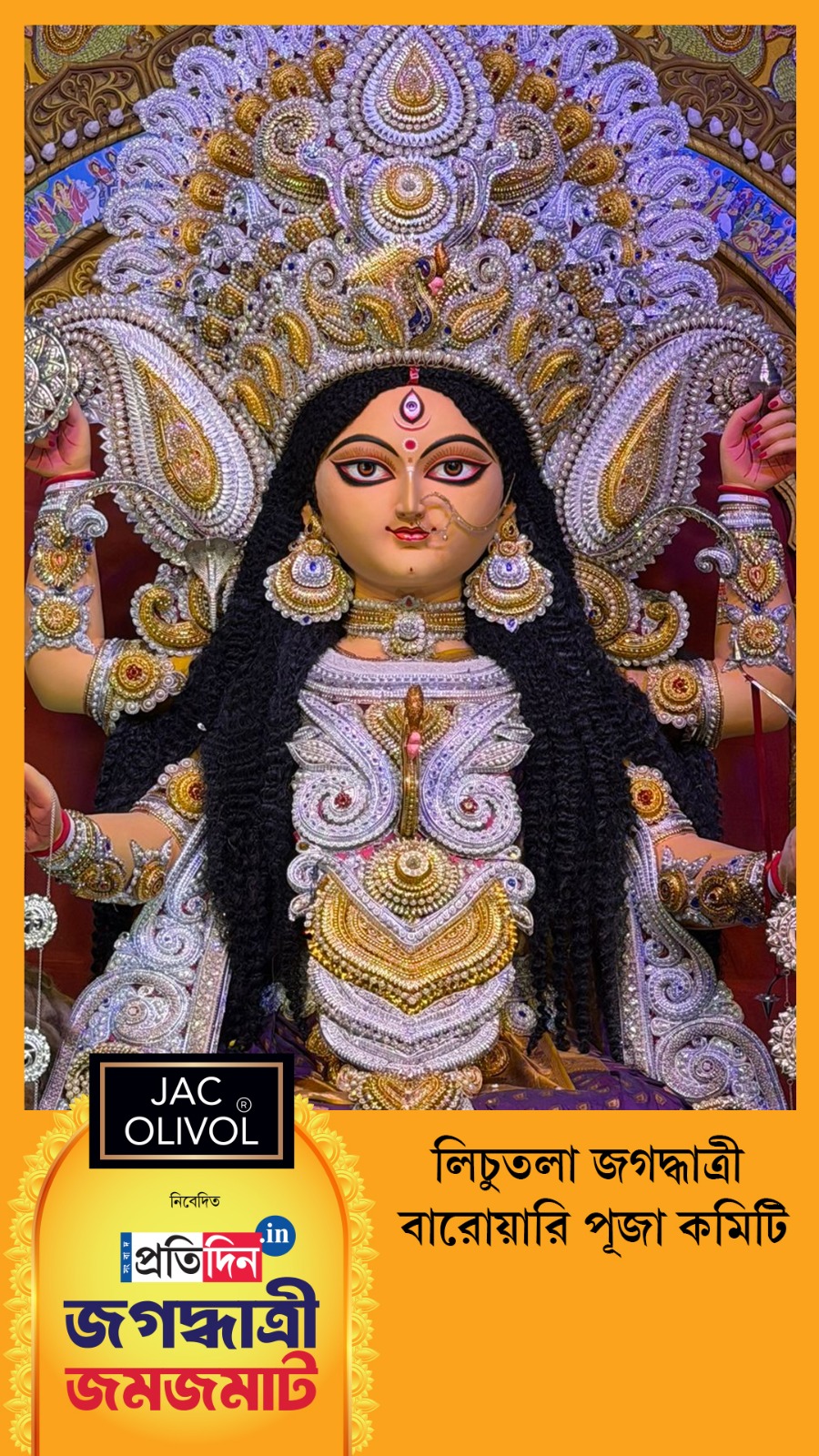 Jagaddhatri Jamjamat 2025 | সেজে উঠল লিচুতলা জগদ্ধাত্রী বারোয়ারি পূজা কমিটির মণ্ডপ।